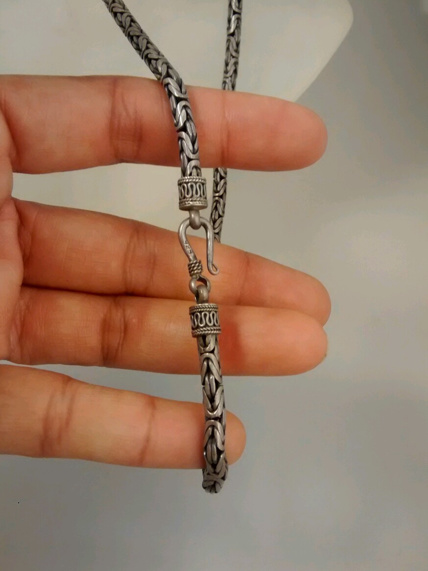 Nice Bali sterling silver 925 woven chain necklace 19 1/2 inches