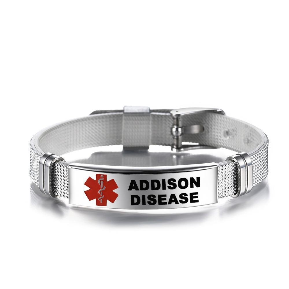 Medical ID Bracelet Stainless Steel Snake Bracelet Silver Emergency Wristband