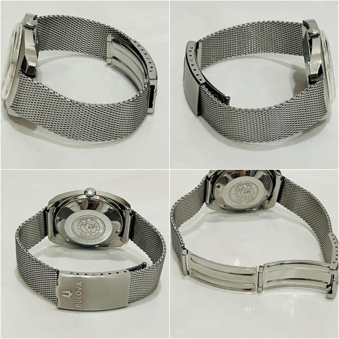 Vintage 1960s BULOVA 23 Jewels Automatic Date Silver Dial Mesh Men Watch Box