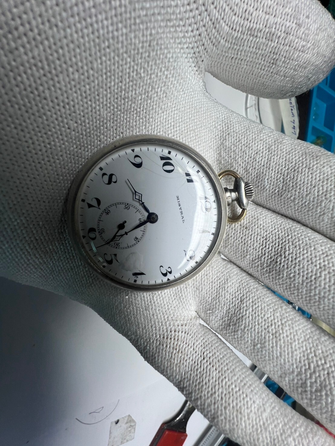 Mistral pocket watch silver 0.900 case 41.2 mm need service