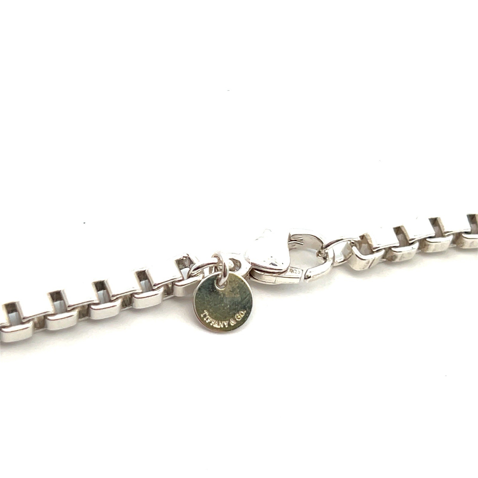 Rare Tiffany & Co Sterling Silver Venetian Box Chain Necklace 18″ LM1667