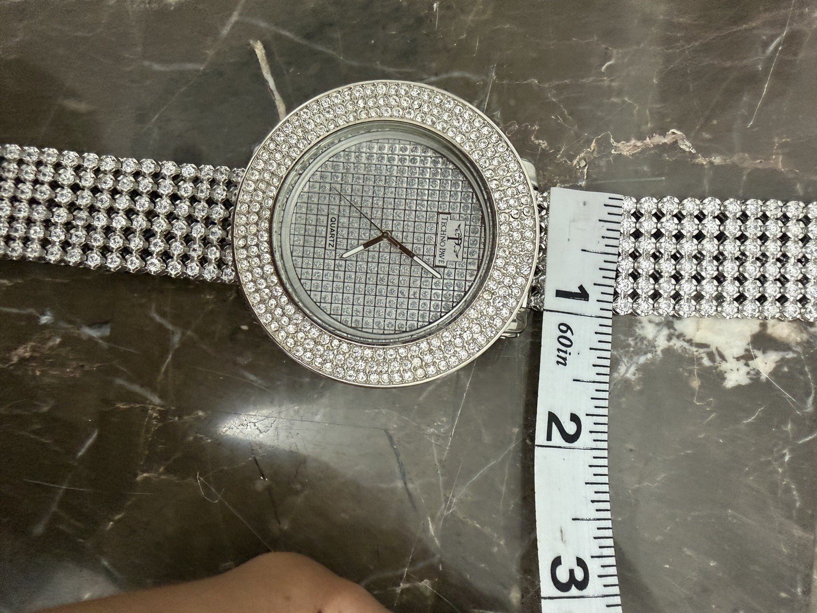 Stainless Steel Techno Pave Iced Out Men’s Watch