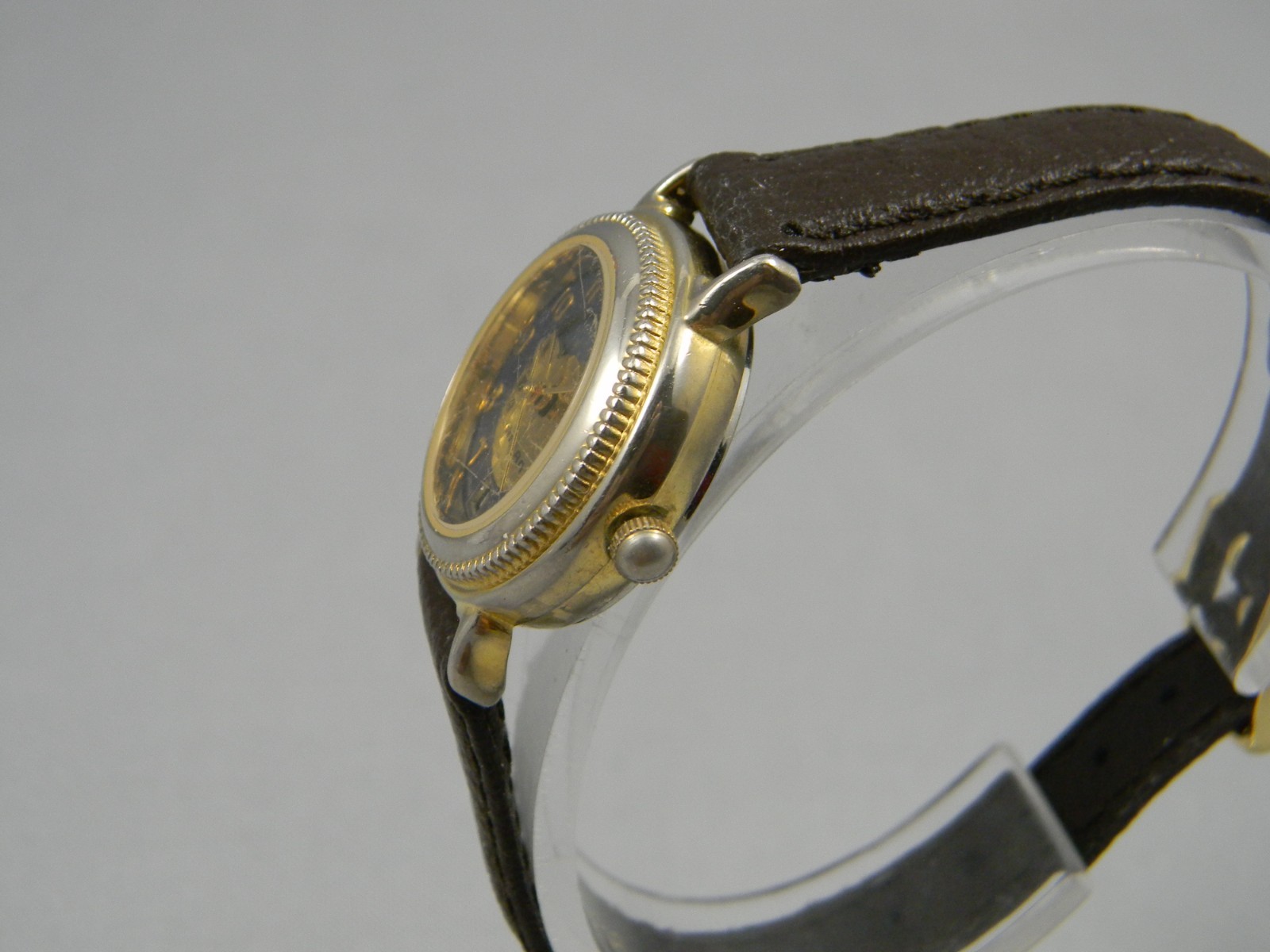 Milan Moon Phase Watch Women 24mm Gold Tone Date Leather Band New Battery