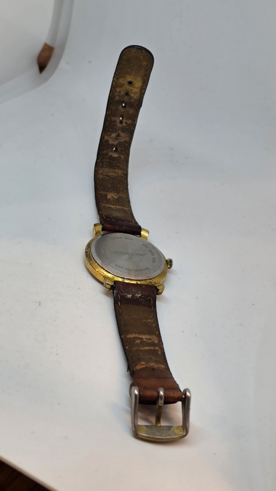 Vintage Boeing World Map Airplane Second Hand Quartz Watch 38mm Japan Runs