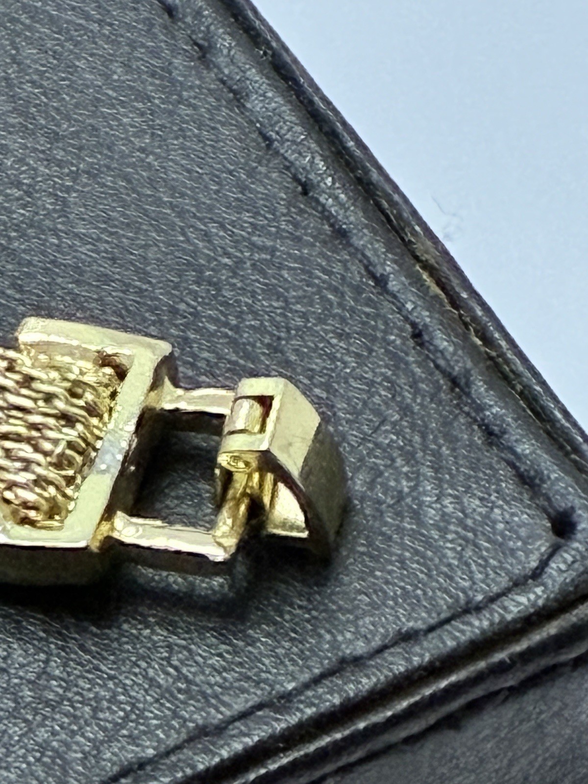 Vintage Signed Florenza Gold Mesh 7″ Fold-Over Clasp Bracelet Rhinestone As-Is R