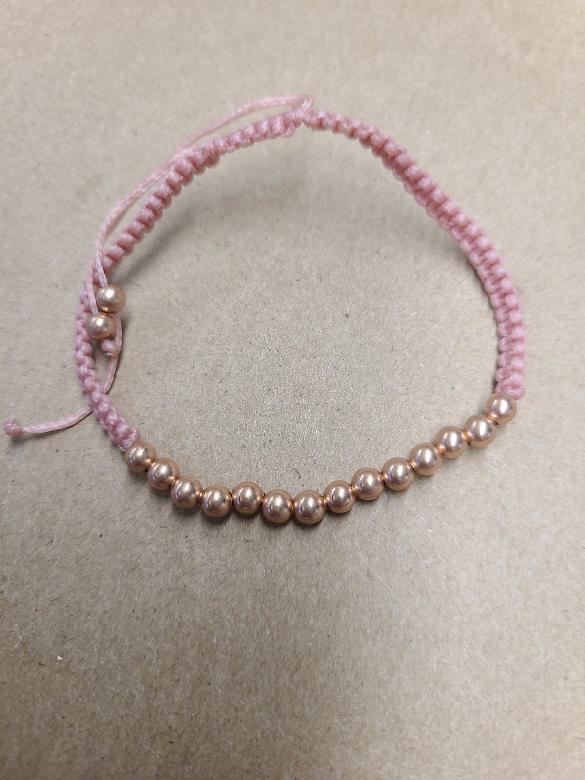 Beaded Bracelet in 14K Rose Gold Over Sterling Silver (7.25 In)
