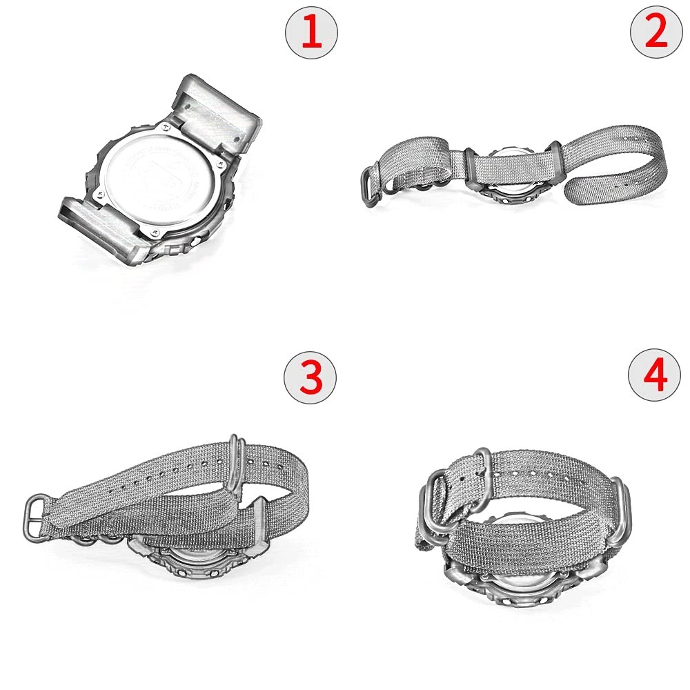 16mm Nylon Watch Band Strap + Adapters for Casio Series – Durable Replacement Ac