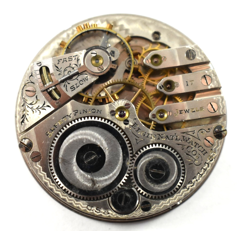 Vintage Elgin Grade 339 16s 17J Hunting Pocket Watch Movement lot.ea