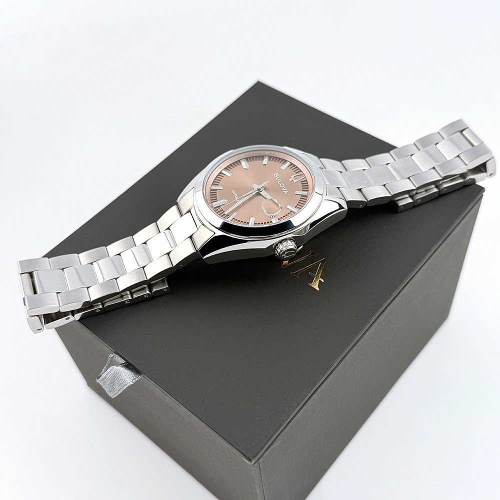 Men’s Bulova 96B470 Surveyor Automatic Stainless Brown Dial Watch 39mm