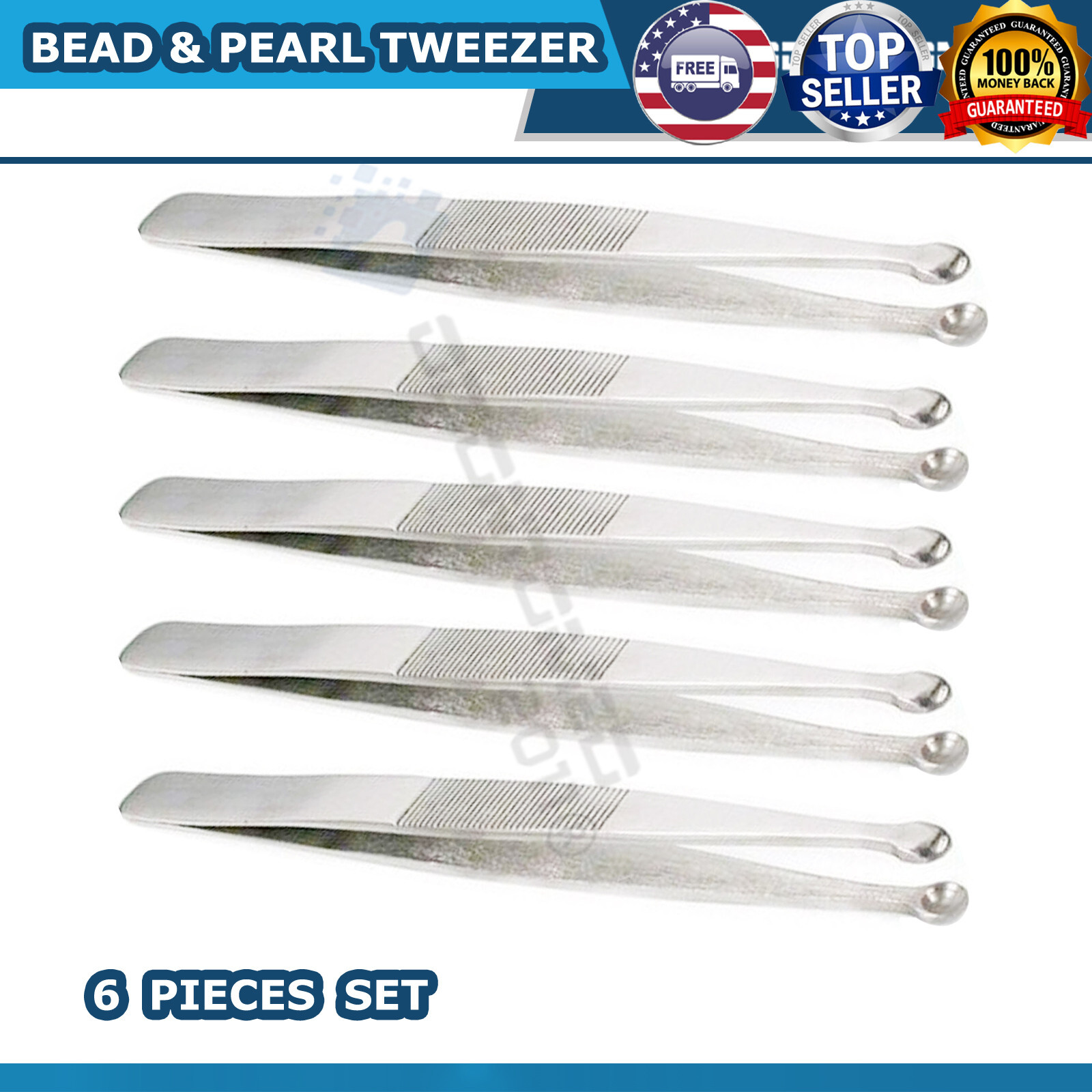 6 PROFESSIONAL JEWELRY BEAD AND PEARL HANDLING TWEEZER / CUP BEADING TWEEZER ODM