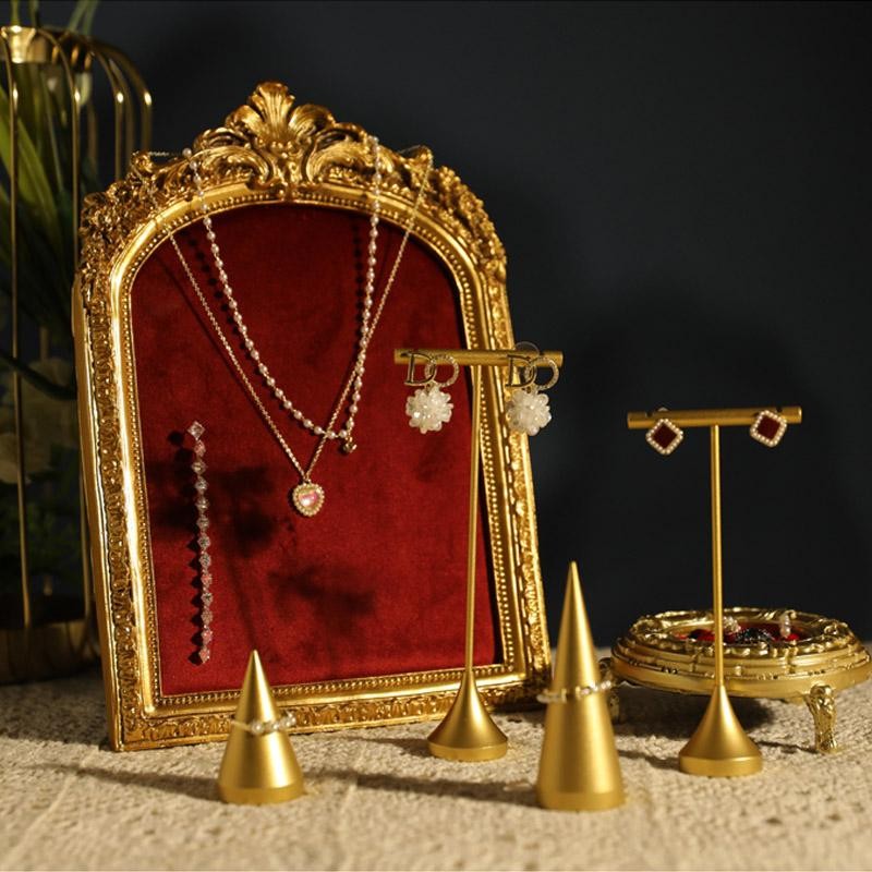 Retro Jewelry Display Stand Picture Frame Earring Necklace Holder Showcase Rack