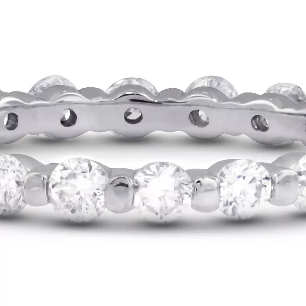 Eternity Wedding Ring Classic Solid 14K Gold 2.75 CT Round Natural Diamond G SI1
