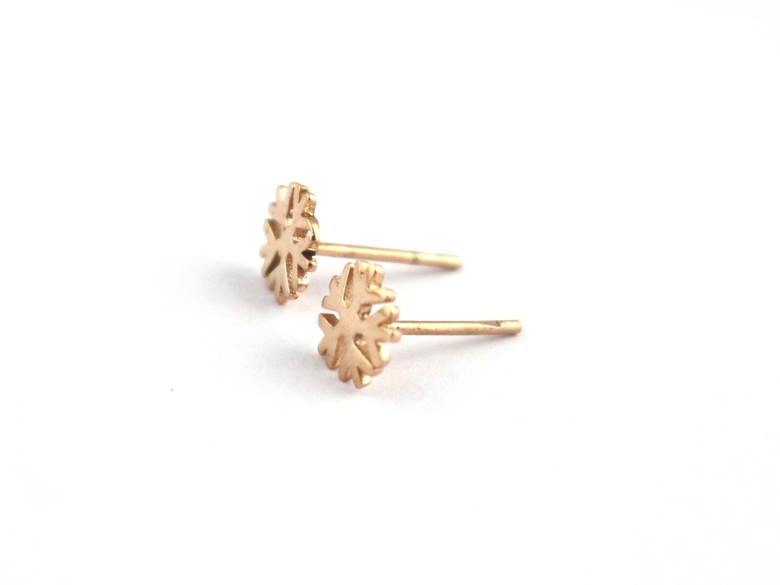Snowflake Stud 925 Silver Rose Gold Dainty Earrings Birthday Graduation Gift