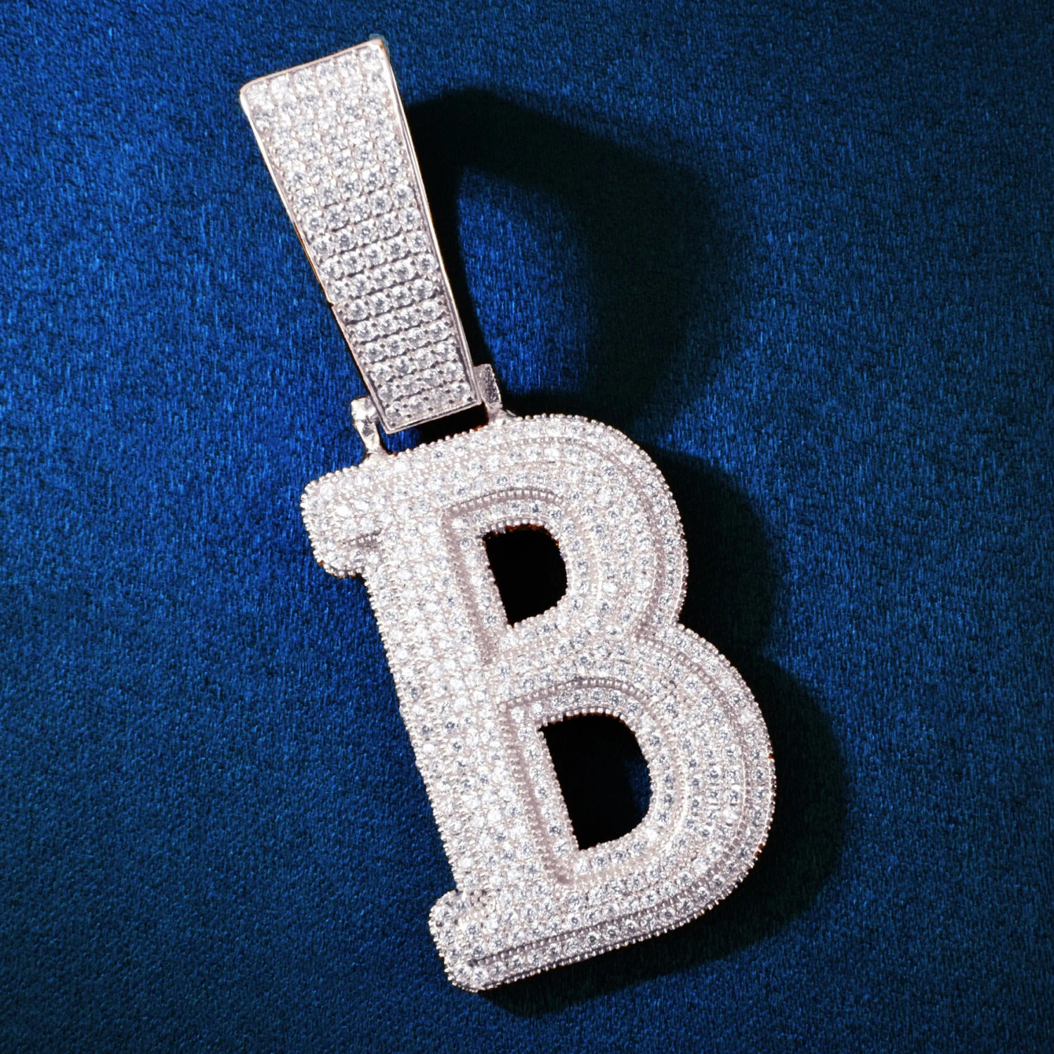 Custom Iced Out Letter Pendant A–Z CZ Bling Initial Charm Hip Hop Necklace NEW