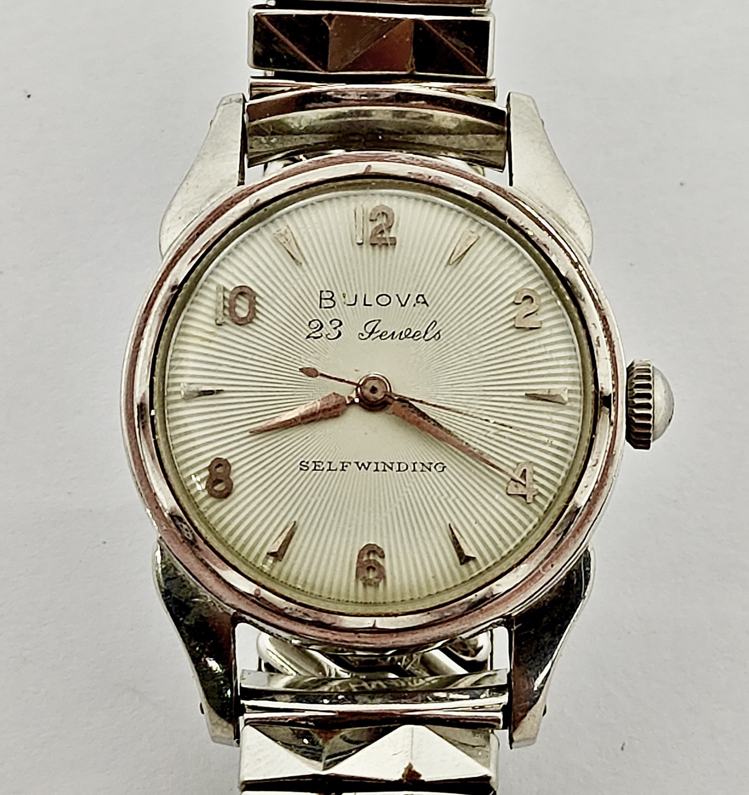 Vintage 1957 “Bulova 23 B” Automatic 23J Starburst Dial Men’s Watch – USA made