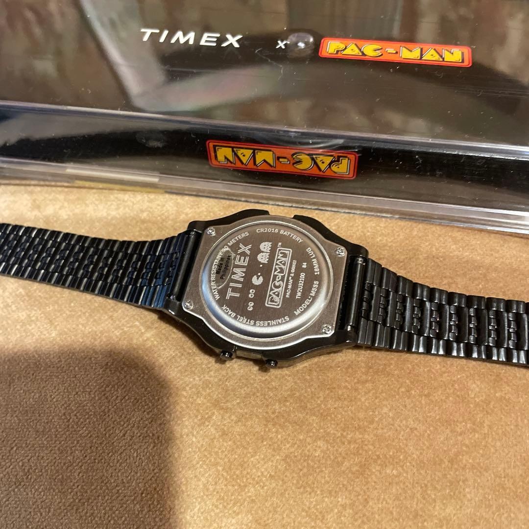 TIMEX x PAC-MAN 40th Anniversary Black Digital Watch Original Box Clean Arcade T