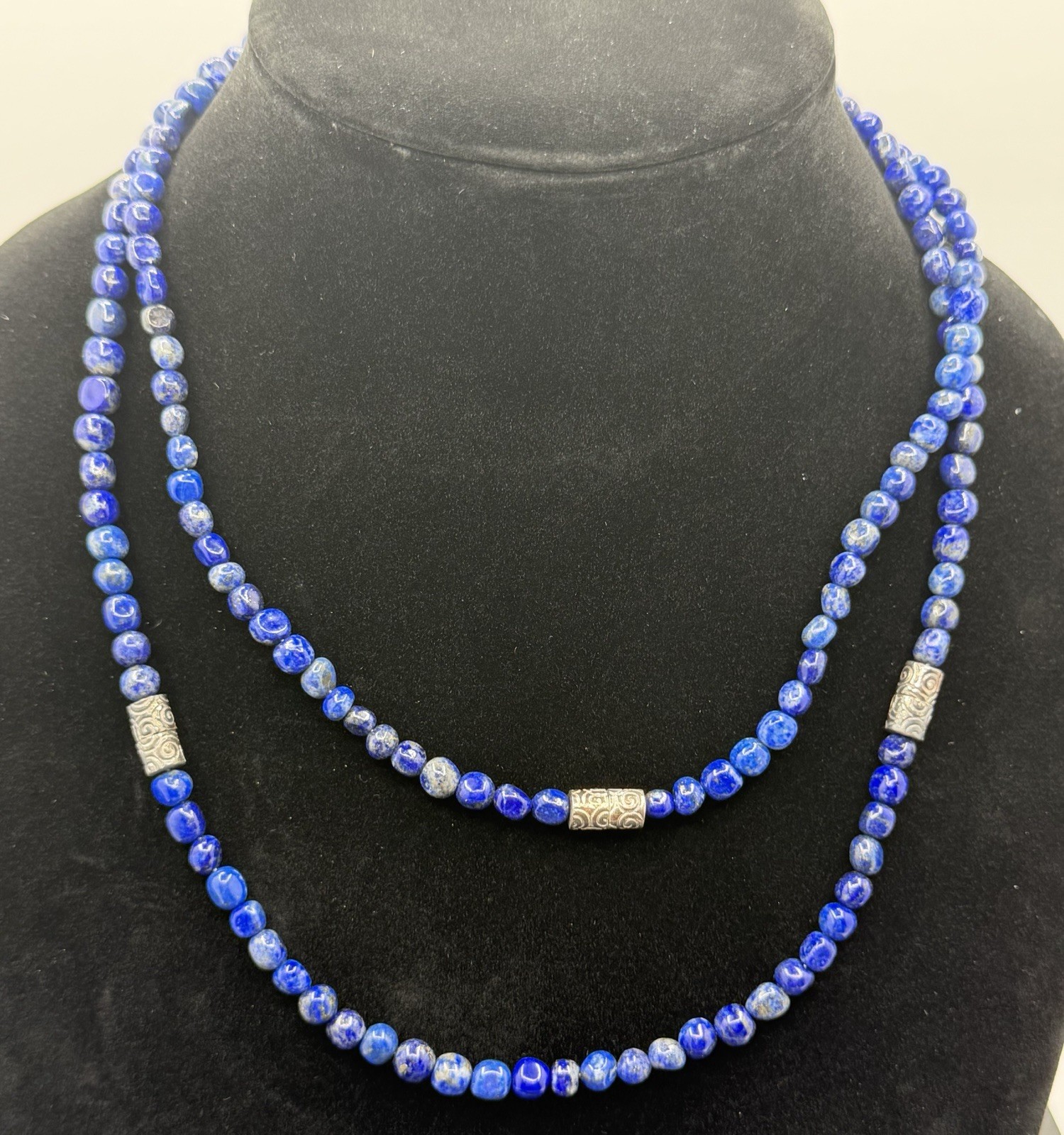JAY KING DTR BEADED LAPIS NECKLACE 925 ACCENT BEADS 36”