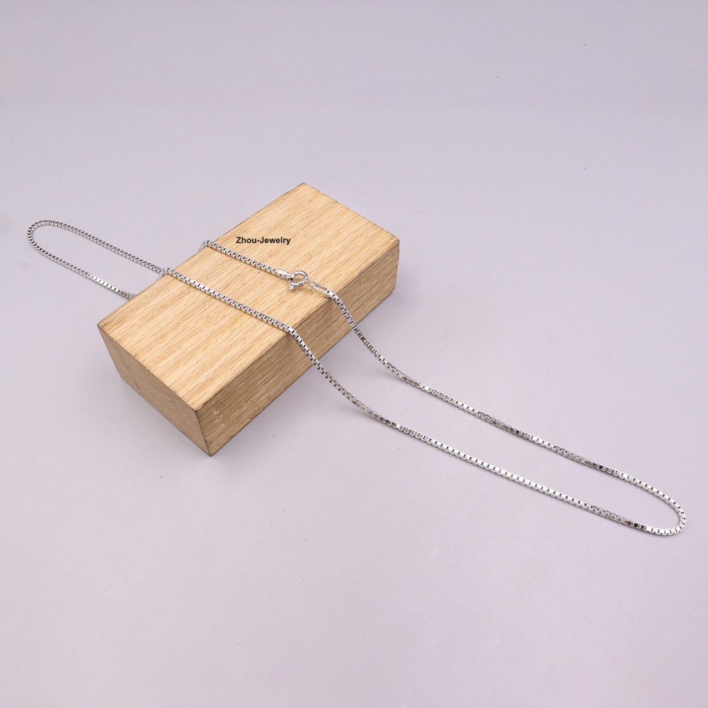 Pure 925 Sterling Silver Necklace 1.6mm Box Link Chain Necklace 19.7inch L