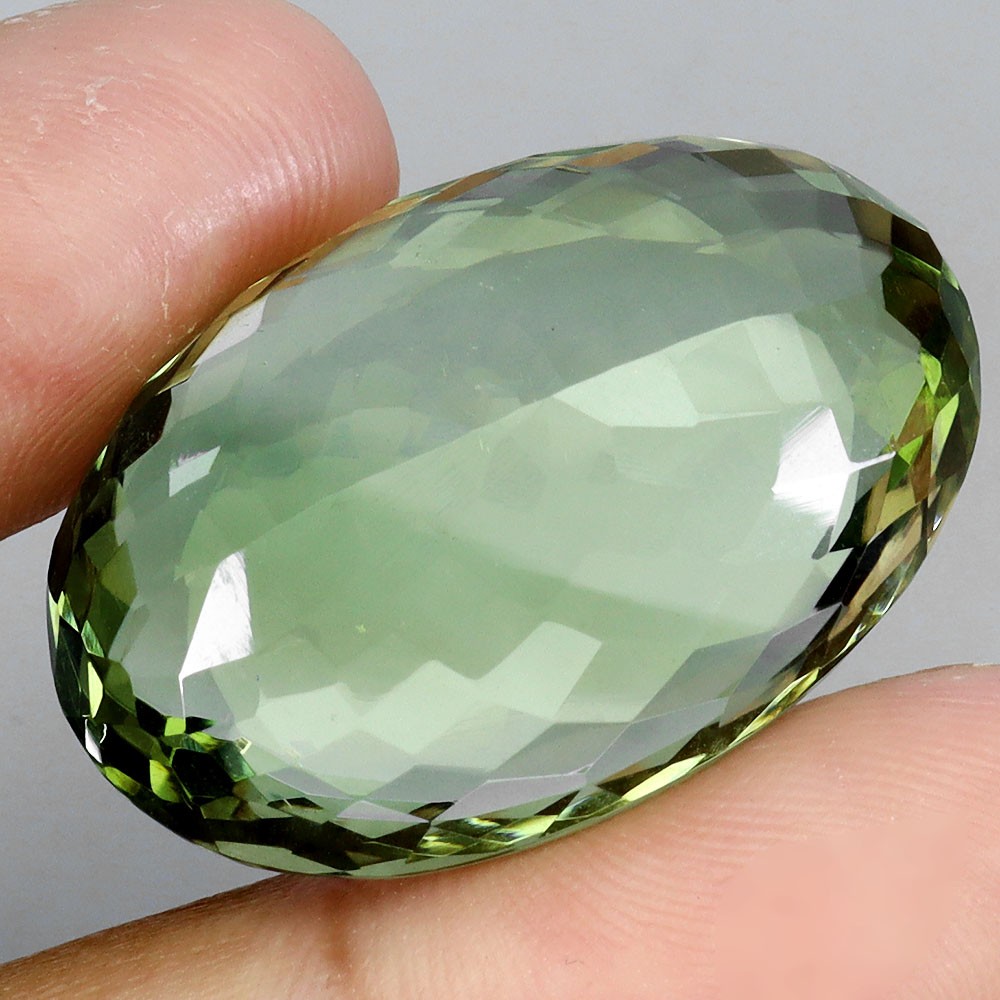 Oval Cut Natural Top Rich Green Amethyst Brazil VVS 27.79ct 25x17mm Gemstone