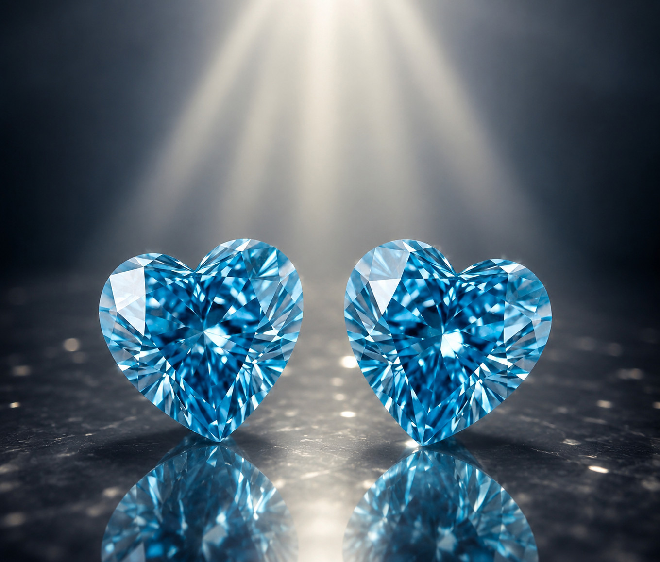 2Pcs Certified Blue Diamond 3.25Ct 8×8 mm Heart Cut VVS1 Loose Diamond Gemstone