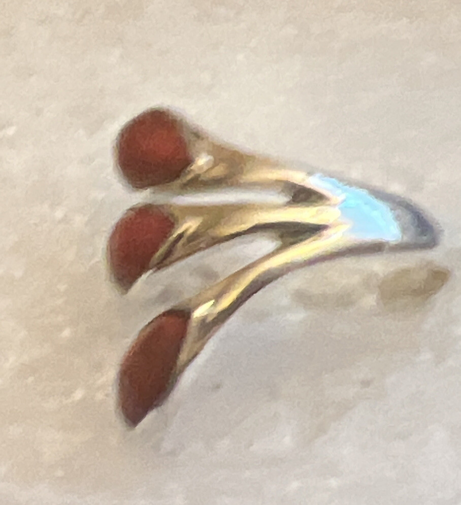 Natural Sponge Coral Ring in 925 Sterling Silver (Size 9.0)