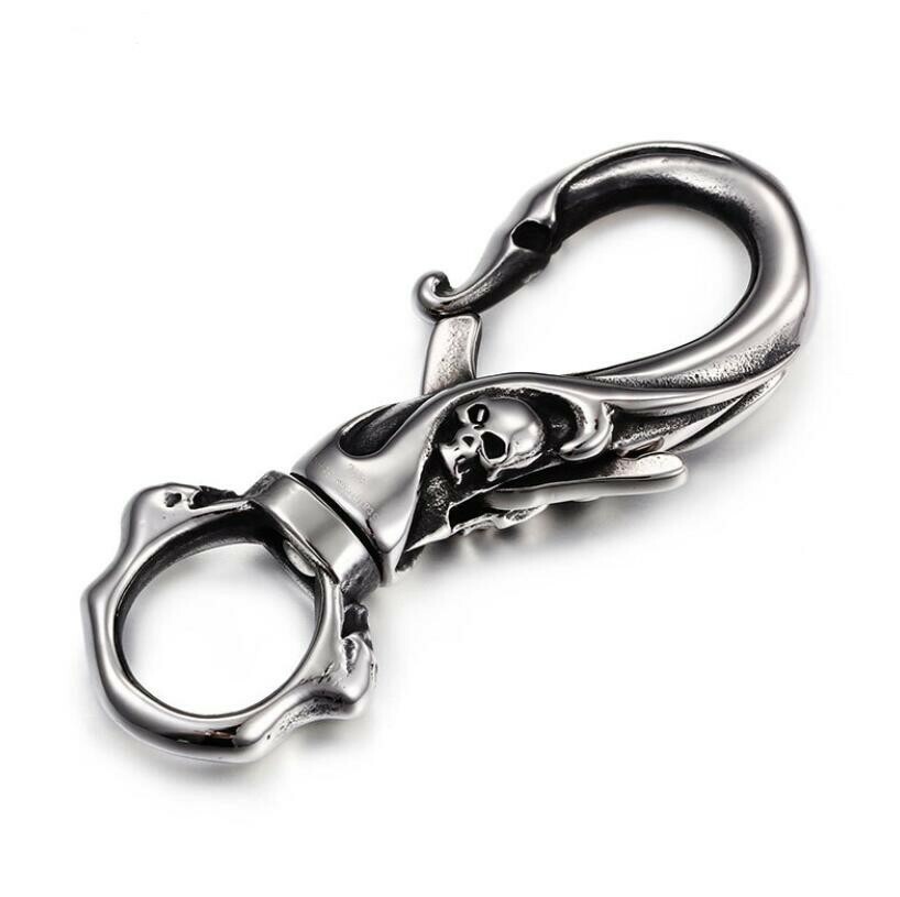 Mens Personality Skull Key Pendant Stainless Steel Necklace Rope Chain 22inch