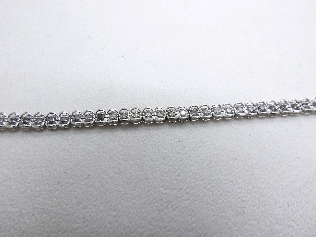 1.00 Carat Diamond Tennis Bracelet 10K White Gold 7″ inches long 6.5 Grams