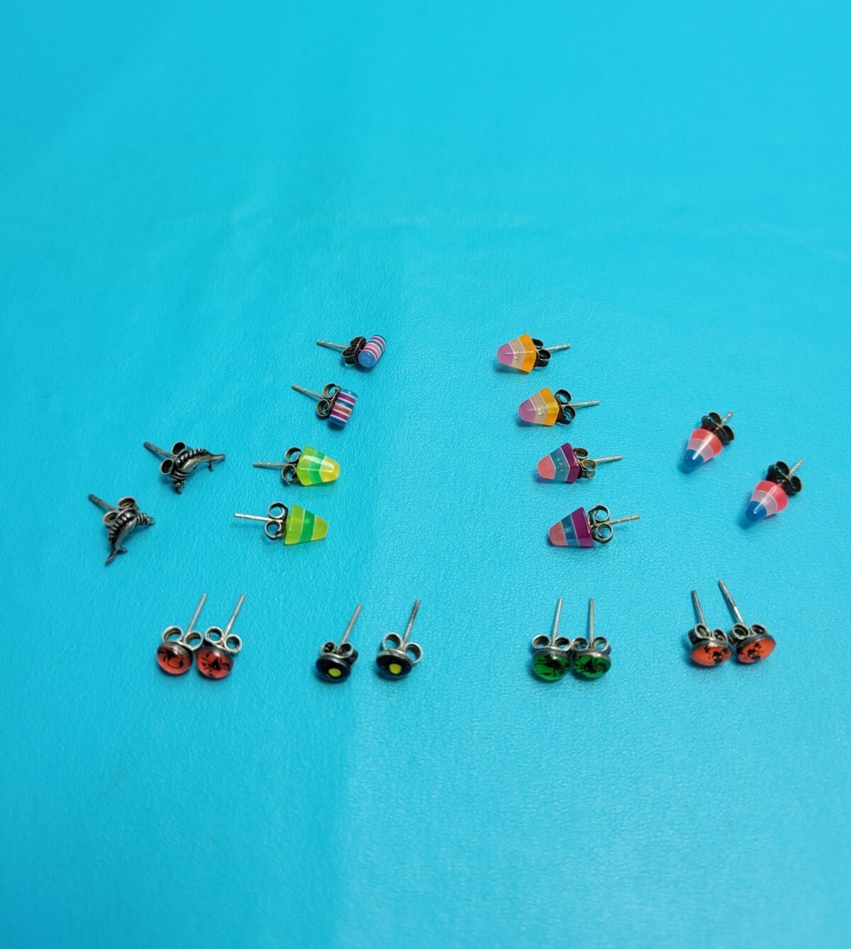 Darling Vintage 90’s Sterling Silver Multi Color Earrings Cone Barrel Choose NOS