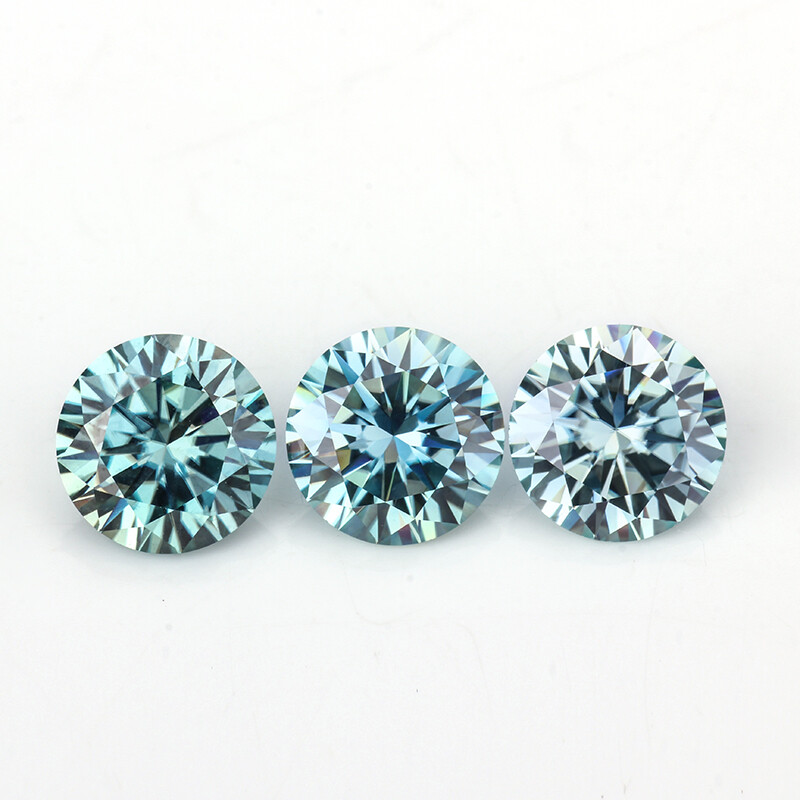 1X 0.50 CT To 5.00 CT Light Blue Loose Moissanite Gem Round Cut W Certificate