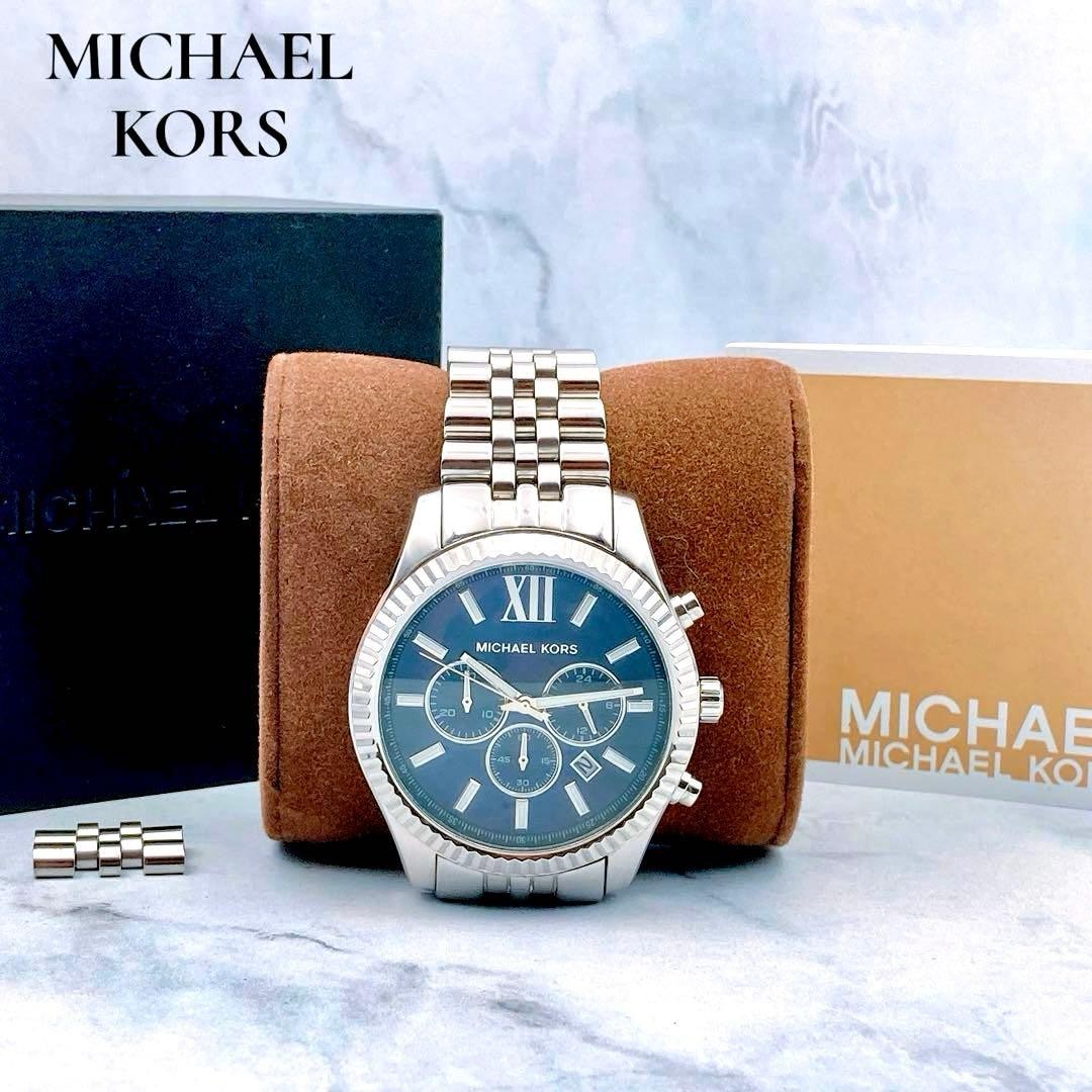 Michael Kors Men’s Chronograph Watch MK8280 (Navy Blue) with Box