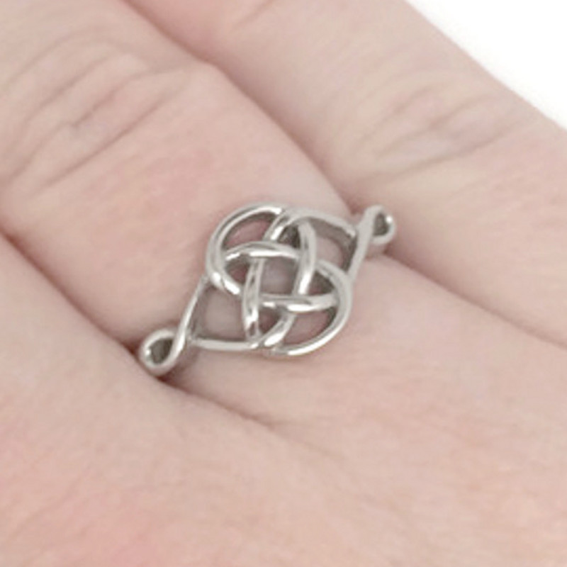 Unique Stainless Steel Celtic Knot Ring Irish Jewelry Love Promise (Size 5 – 10)