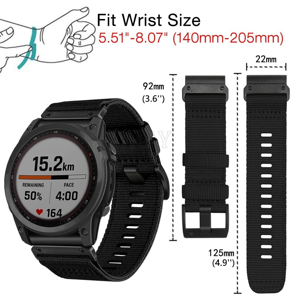 Nylon Band For Garmin Fenix 8 E 7 7X 6 6X 5 5X 3 HR Approach S62 S60 Watch Strap