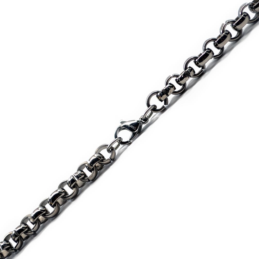 Accents Kingdom 6mm Titanium Men’s Rolo Chain Necklace