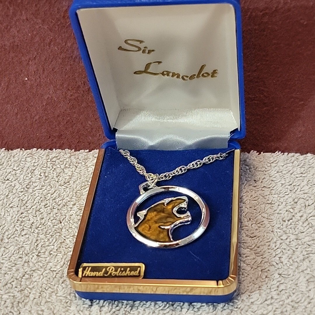 Sir Lancelot Jewelry Presentation Box W Silver Tone Jacquar Hand Polished Metal