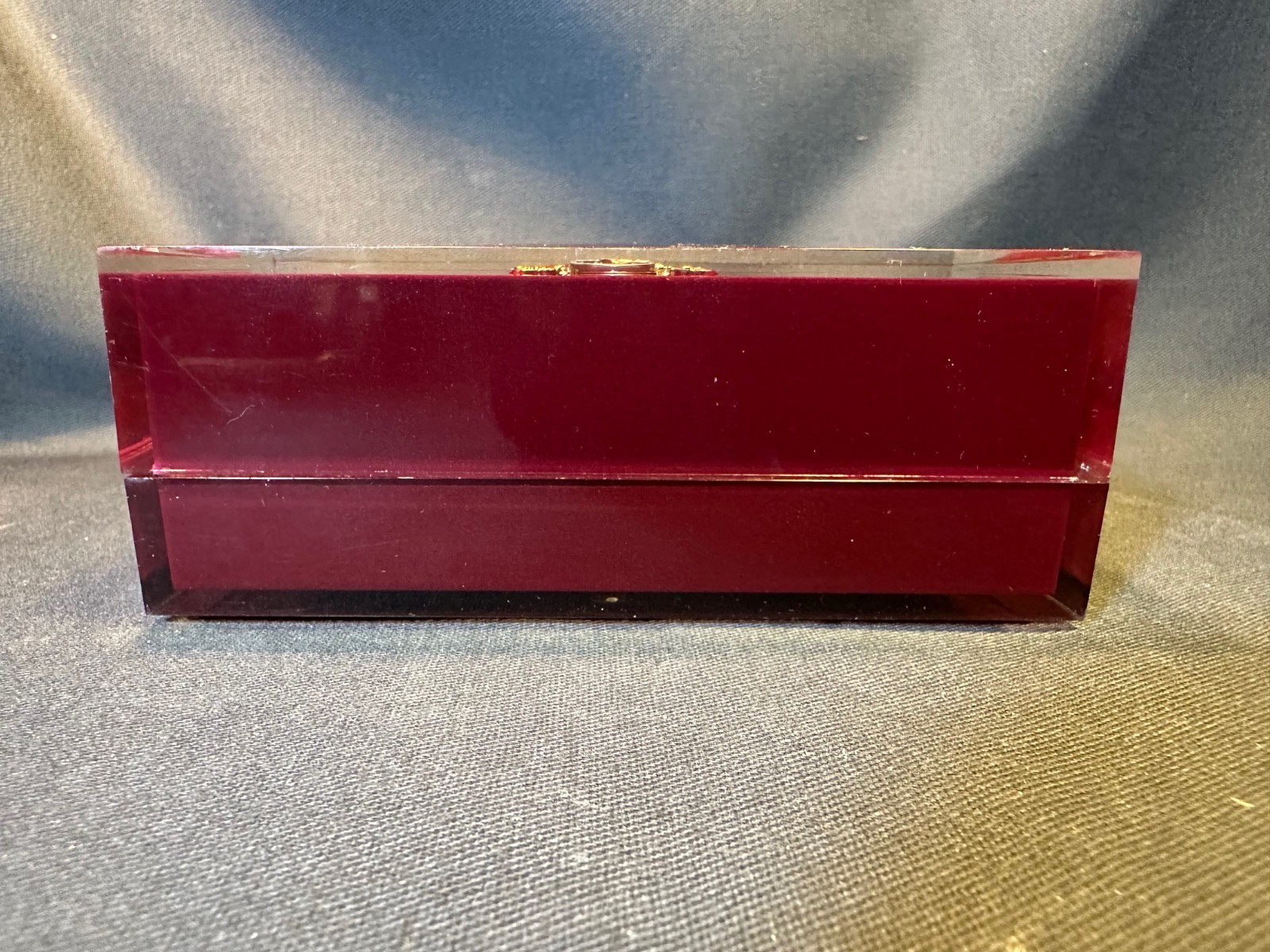 Vintage Lord Elgin Red and Burgundy Durapower 21J Acrylic Presentation Watch Box