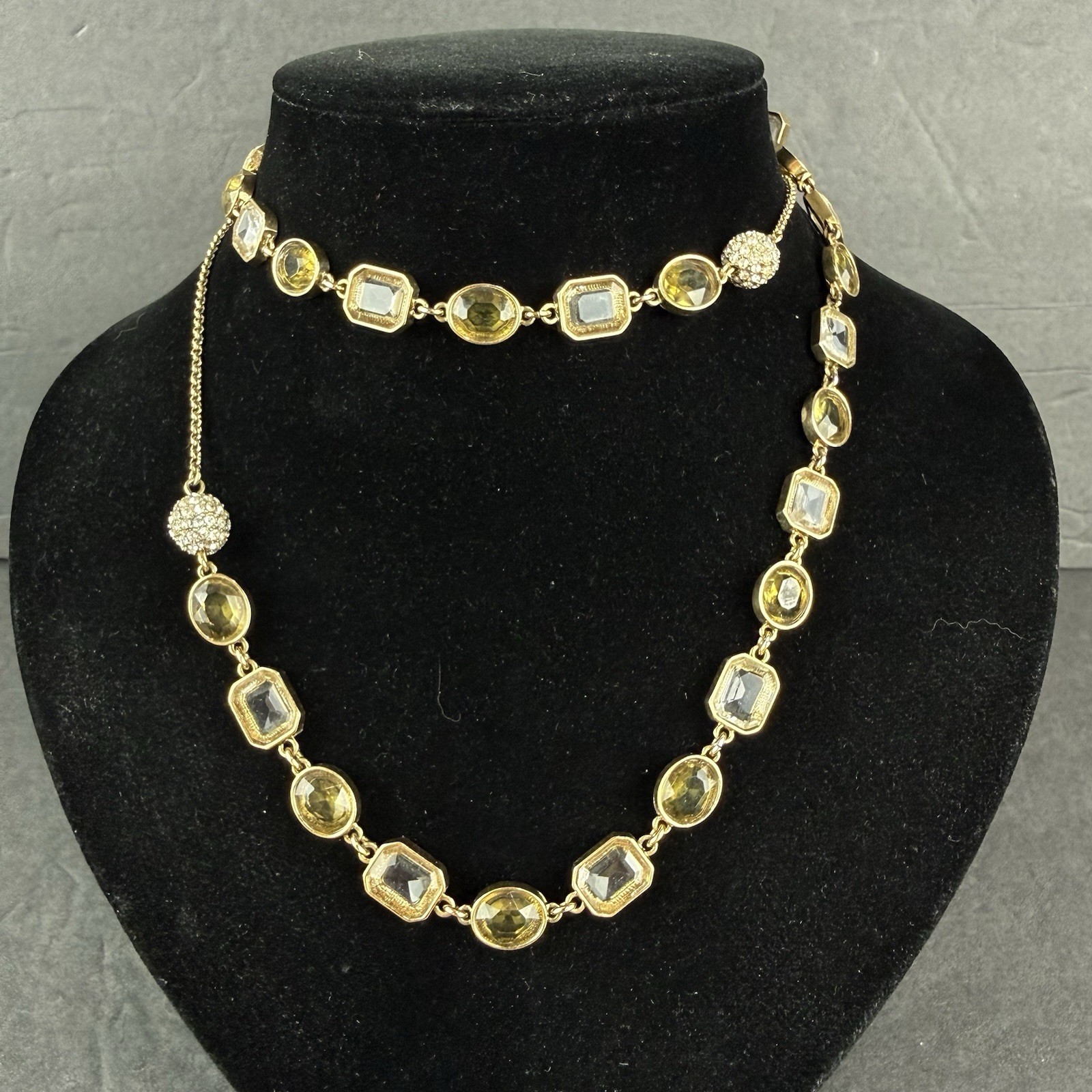 Vintage Ann Taylor Faceted Rhinestone Statement Necklace