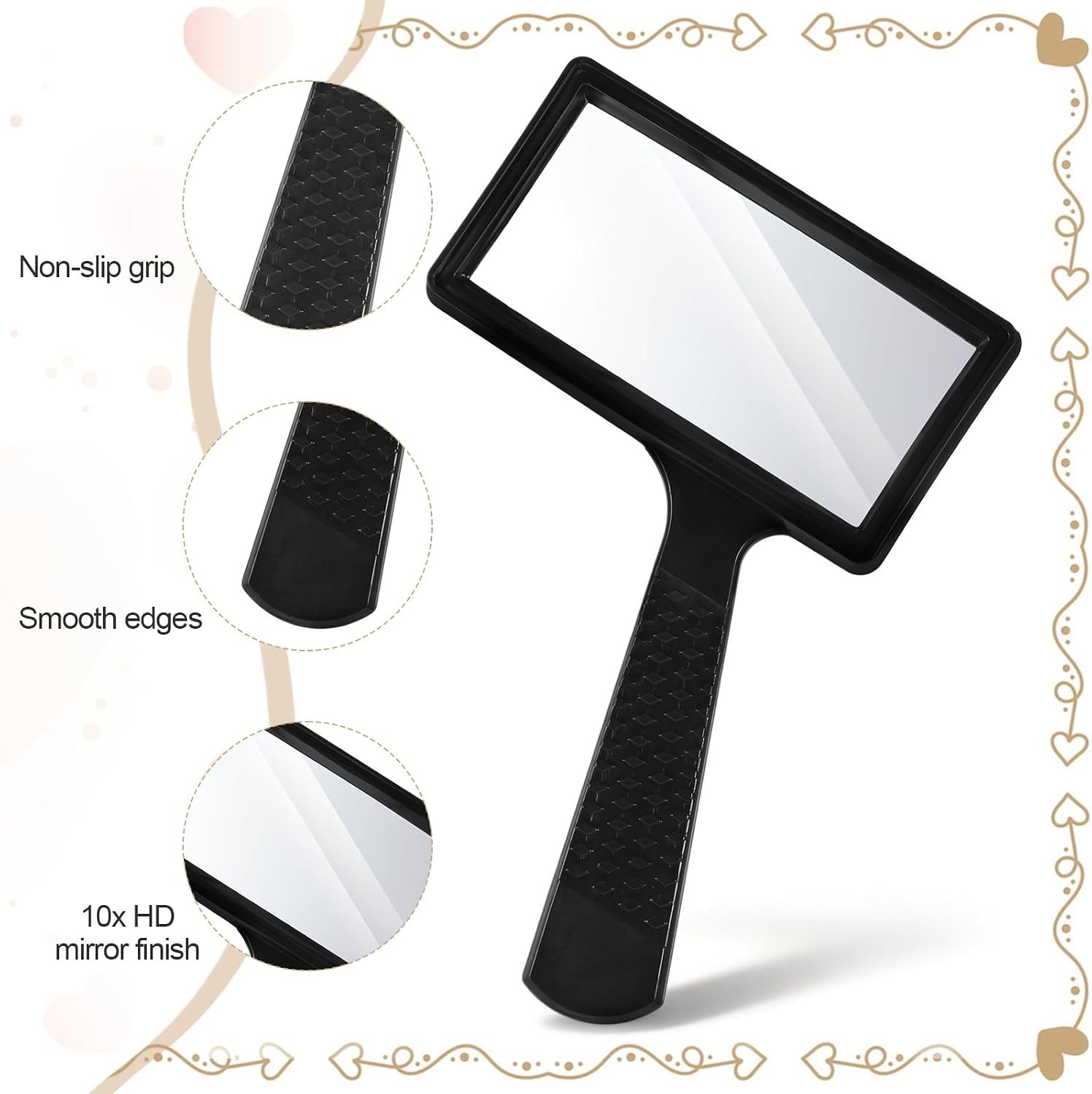 Rectangular 10X Magnifying Glass, 4X2In Hand Held Magnifying Glass, Handheld Mag