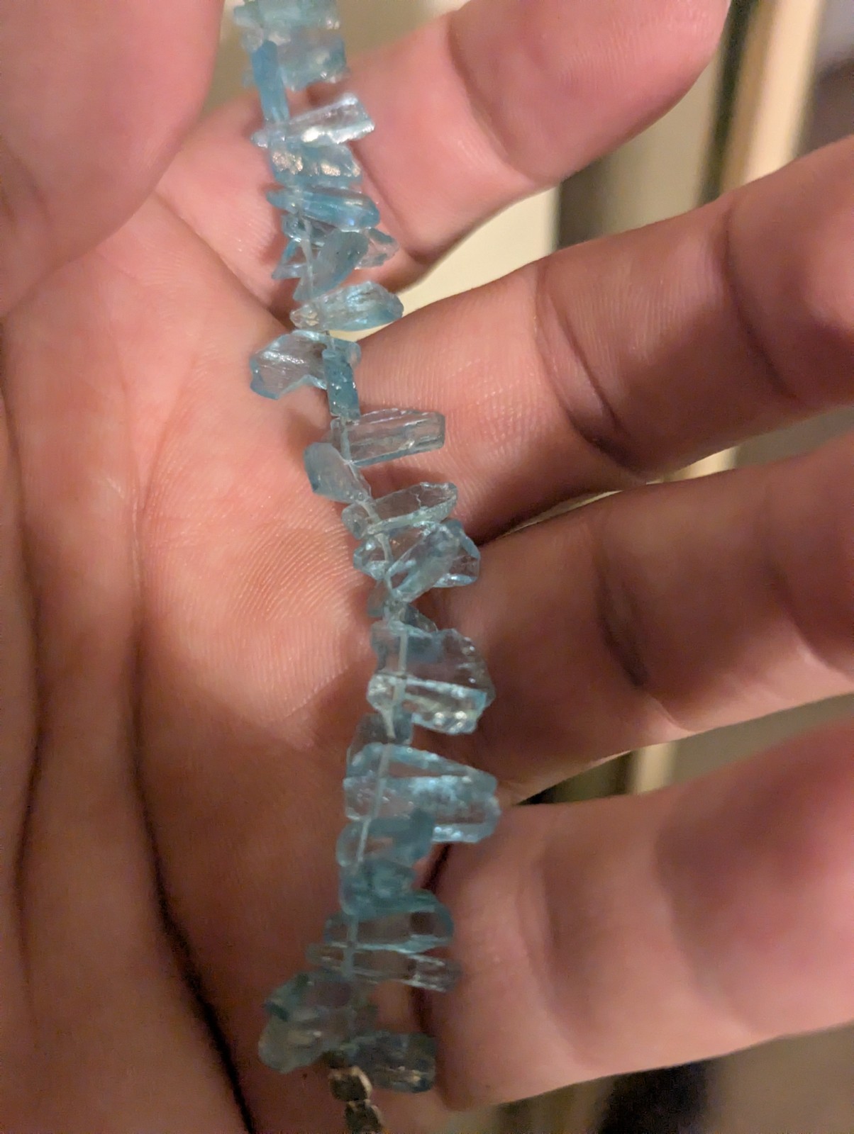 Light Blue sky apatite Crystal Bracelet 5.5 In