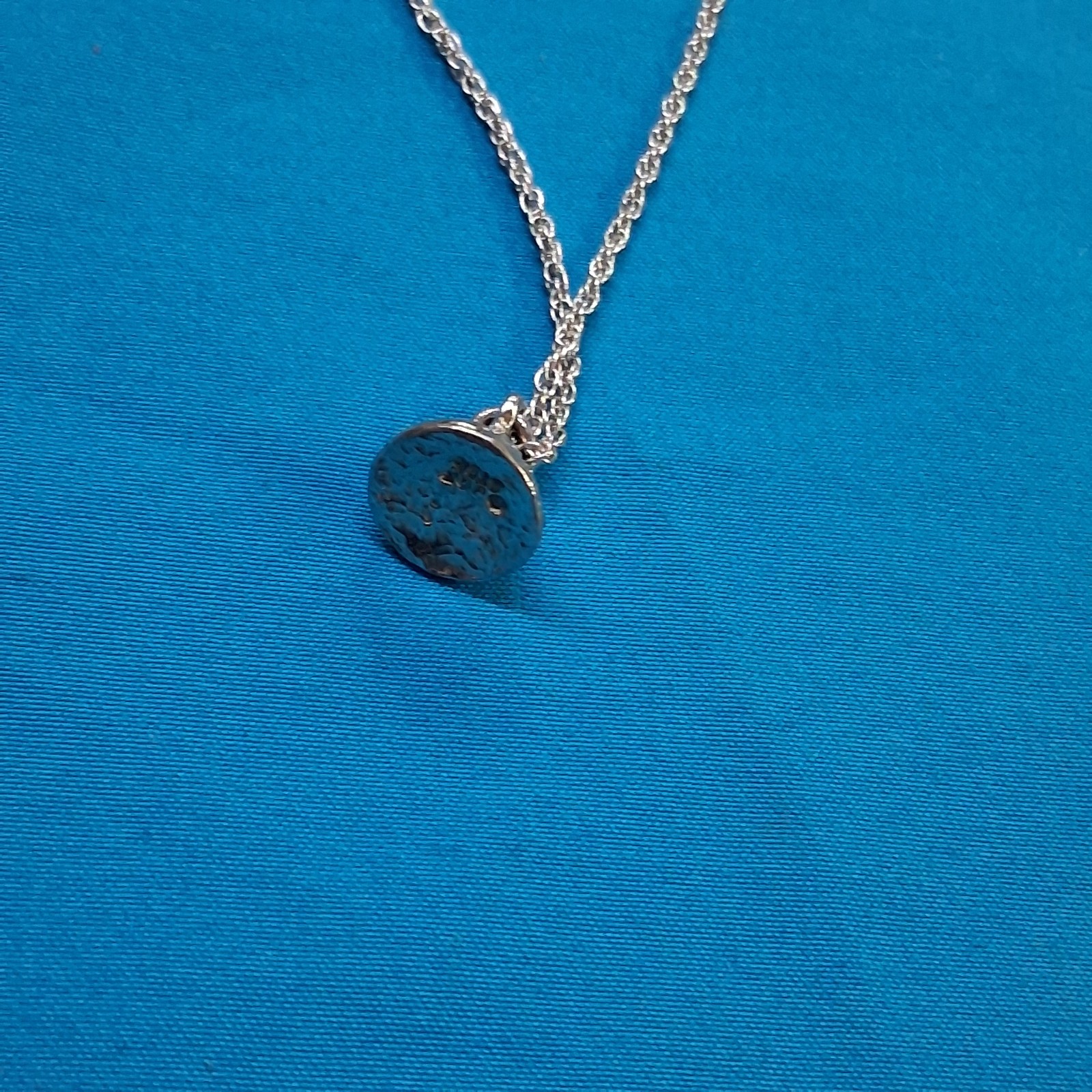 JCF STER Marked Polished Hershey Kiss Designed Pendant Double Chain Necklace