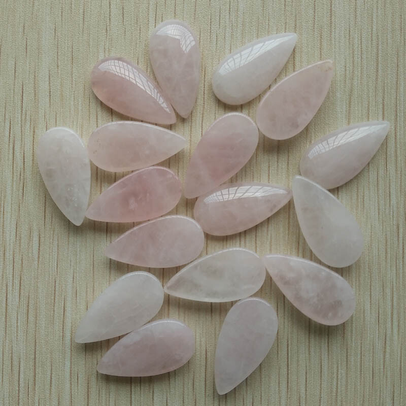 12pcs Natural Powder Crystal Water Drop Cab Cabochons Beads No Holes 15x30mm DIY