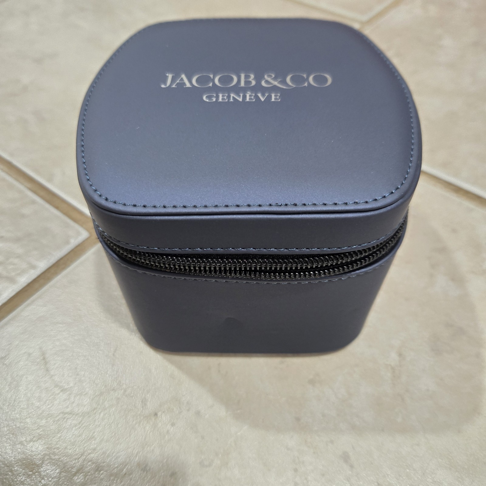 Jacob & Co. Genève Luxury Watch Travel Box – Navy Blue Leather Single Case NEW