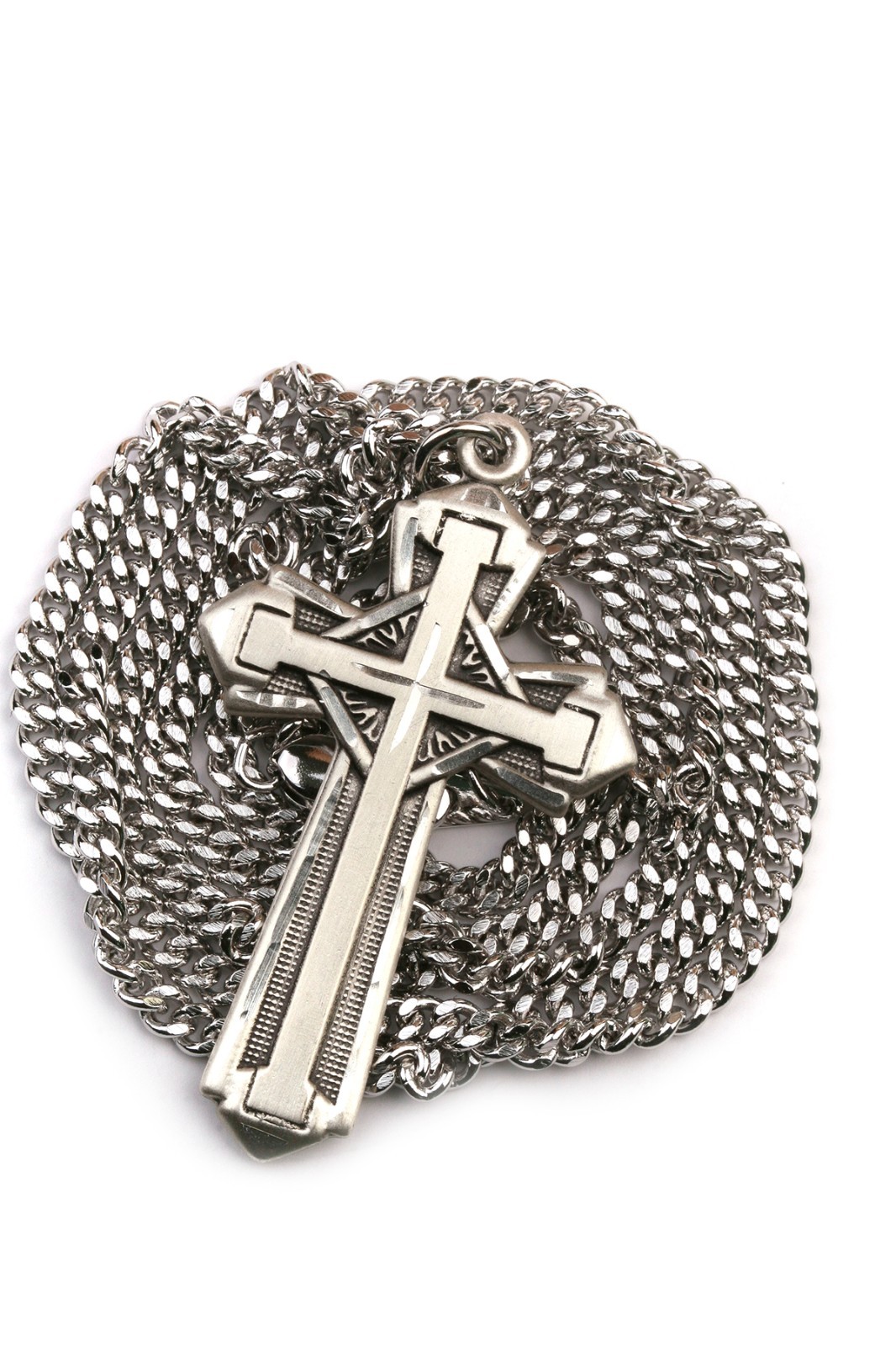 Men’s 925 Sterling Silver Cross 1 5/8 x 7/8 Pendant Religious Necklace 24 Chain