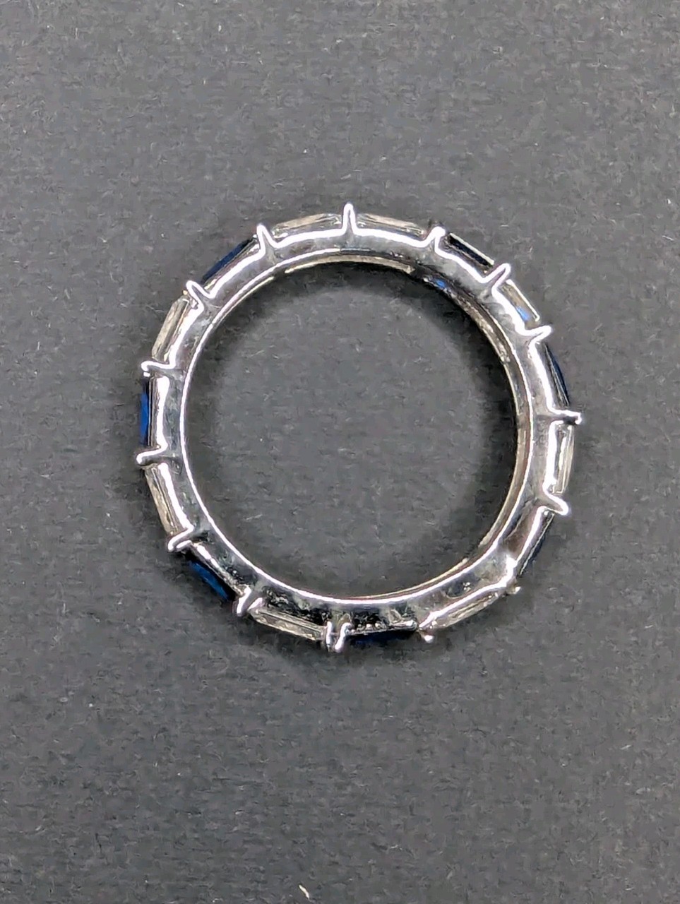 Sterling Silver FUZION CREATIONS White Blue Stones 925 CN FZN Ring
