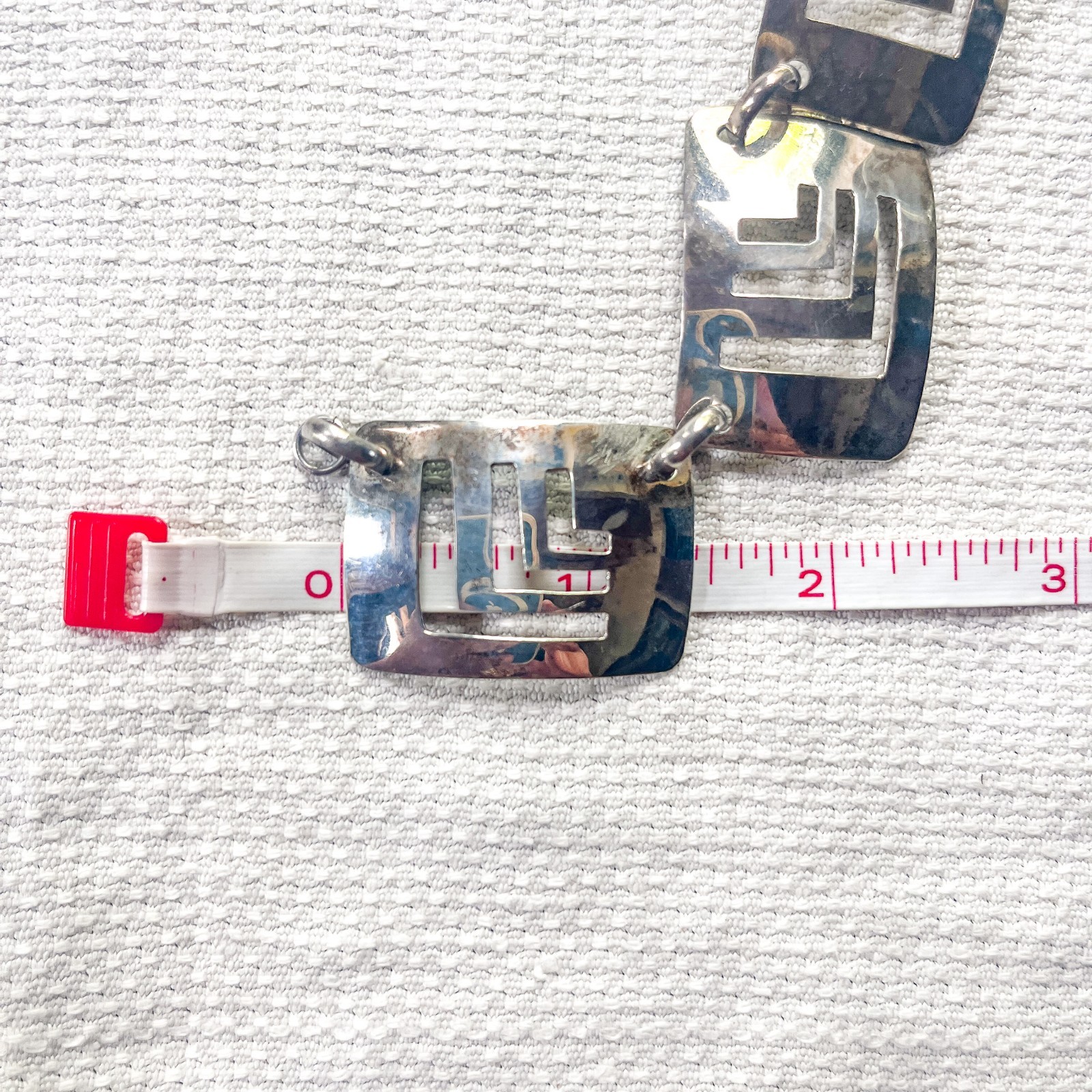 Vintage Modernist Sterling Silver Geometric Necklace Artisan Studio 22 Grams 925