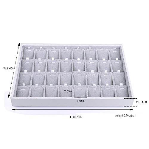 Velvet Stackable Jewelry Tray 32 Grids Pendant 32 Grids Necklace/Pendant Tray