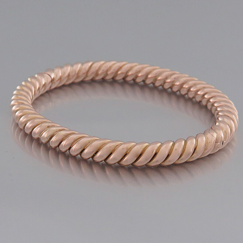 Super Beautiful Hinged Bangle – Solid – in 18K/750 Yellow Gold – Oval