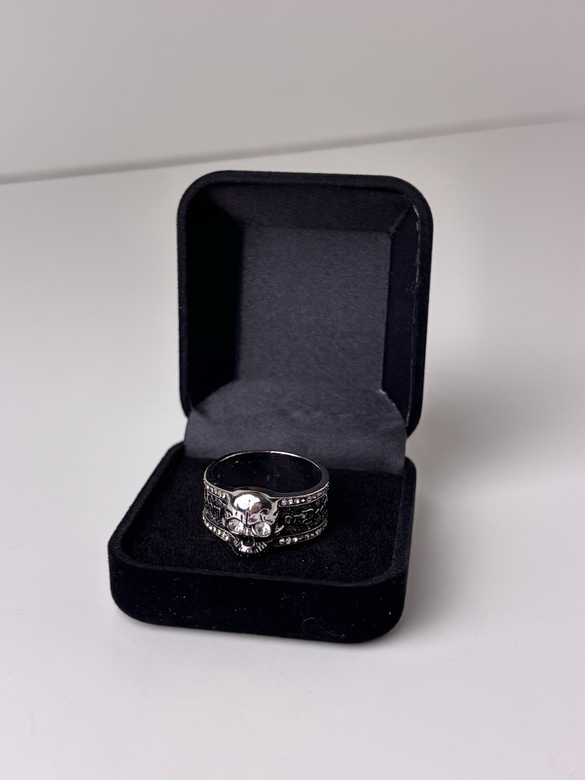 Men’s Silver Skull Ring 925 Sterling Silver Liberation Freedom Or Death Size 13
