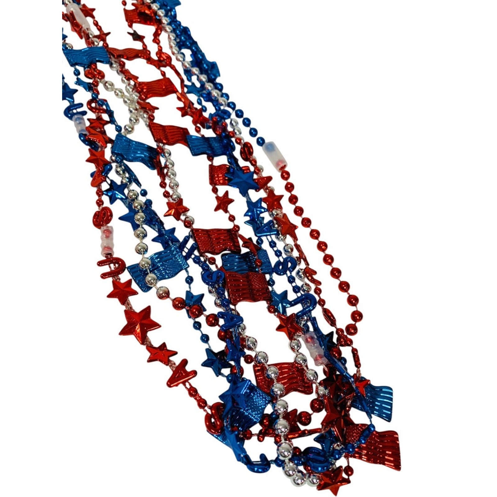 Claires New Set of 6 Overhead Necklaces Patriotic USA Flag Star