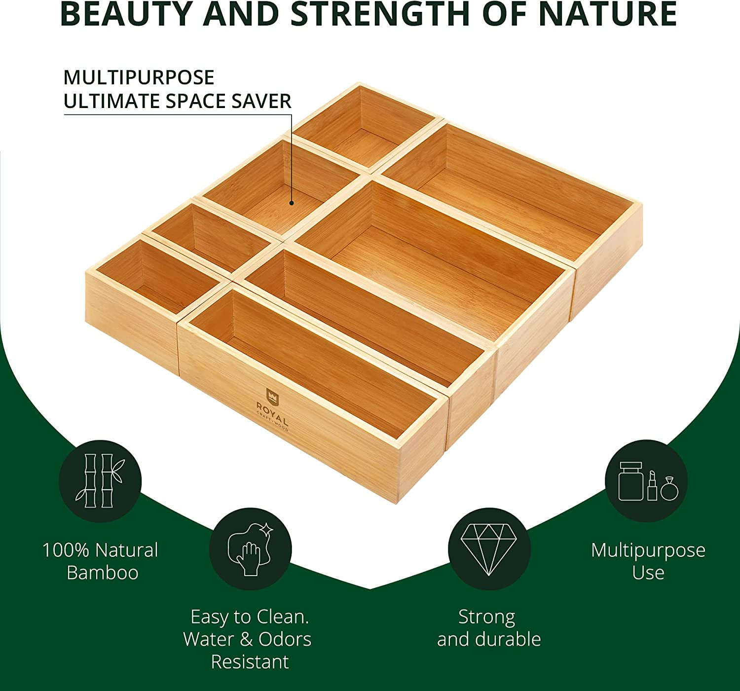 Bamboo Jewelry Organizer Box & Chests Set – Versatile Storage Solution for Makeu