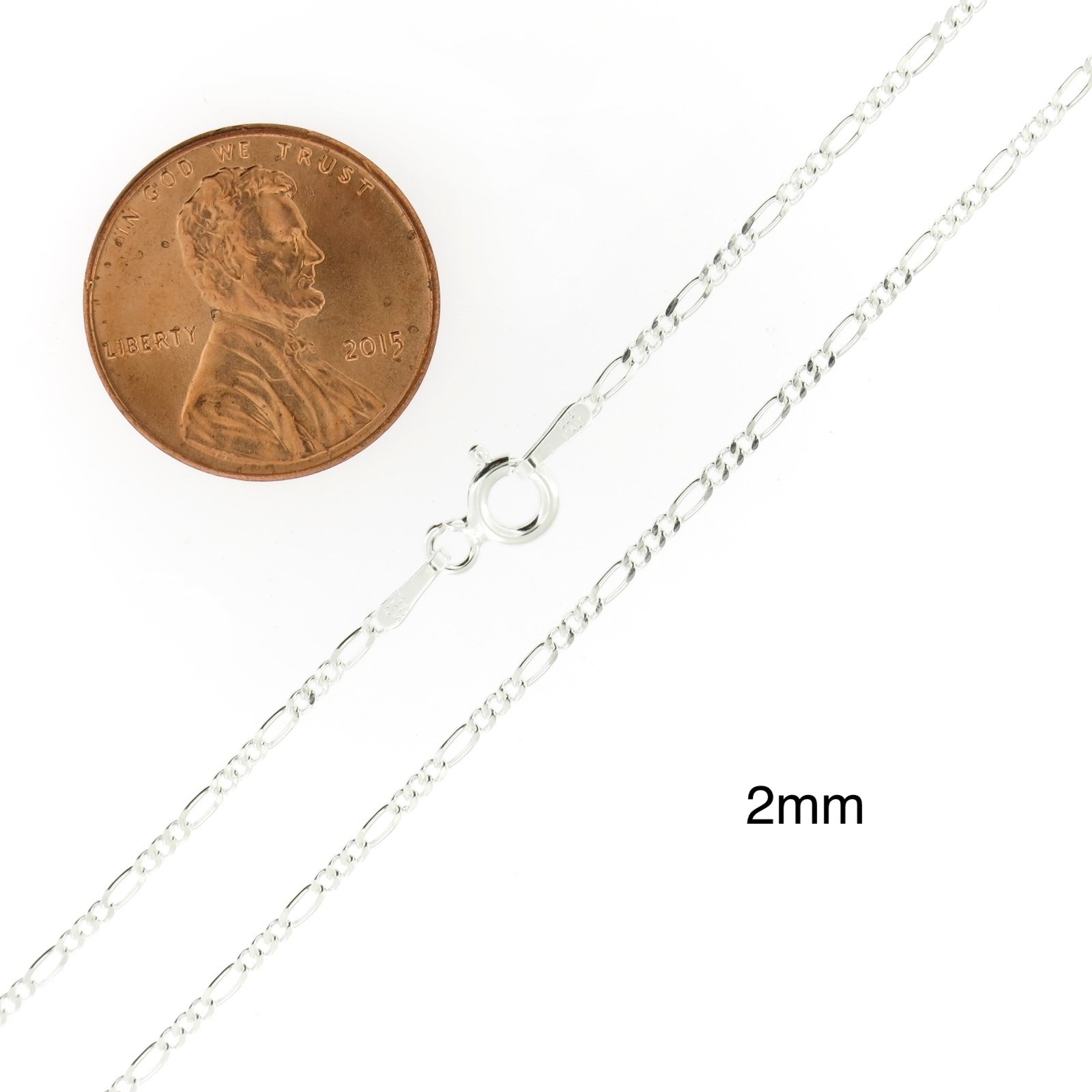 Italian Solid 925 Sterling Silver Figaro Chain Necklace STAMPED 925 Mens Womens